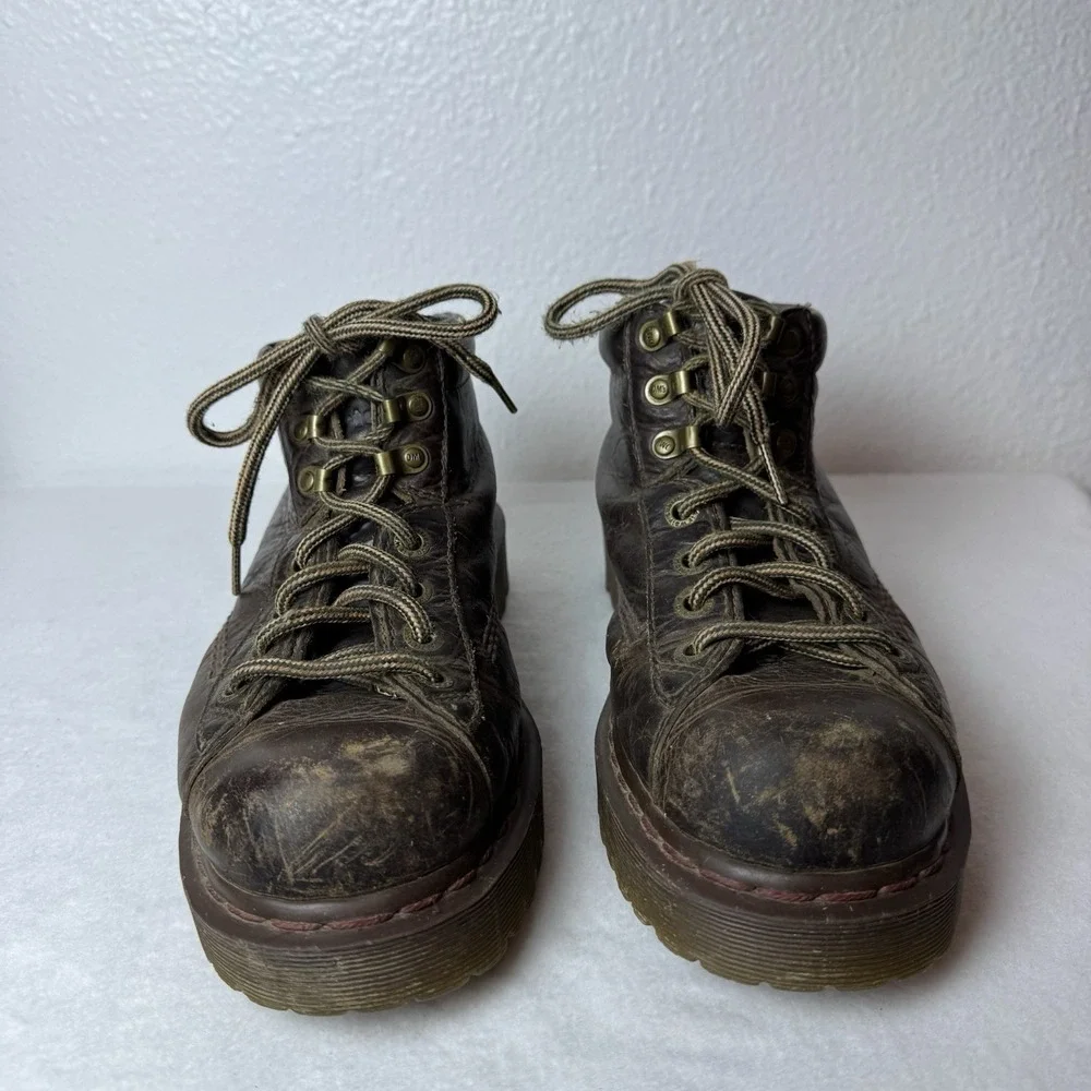 Dr. Martens Boots 10937 Womens 10 Men's 9‎ Y2K Chunky Leather Brown Lace Up